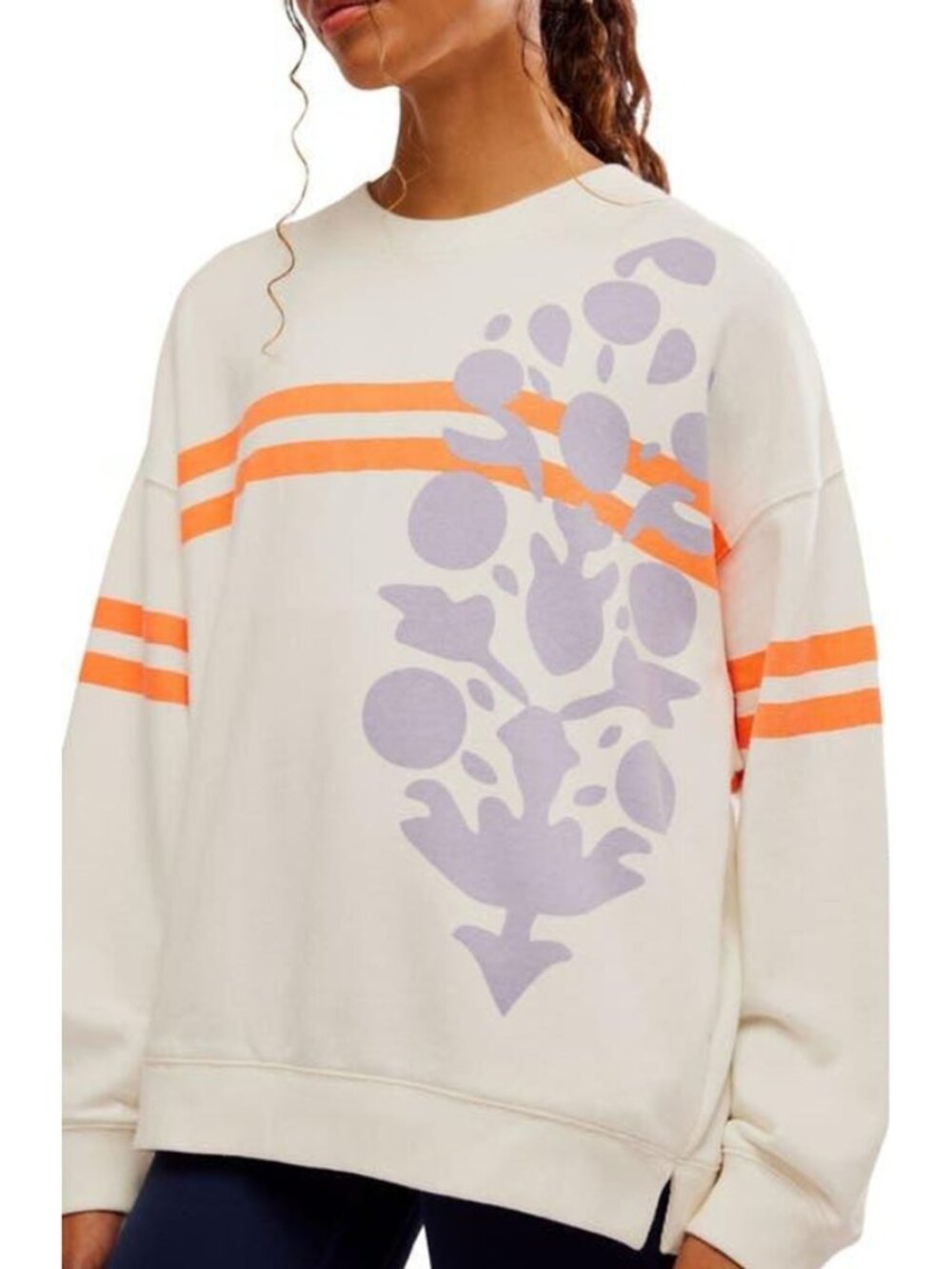 Free People Fp Movement All Star Oversized Graphic Sweatshirt Top L